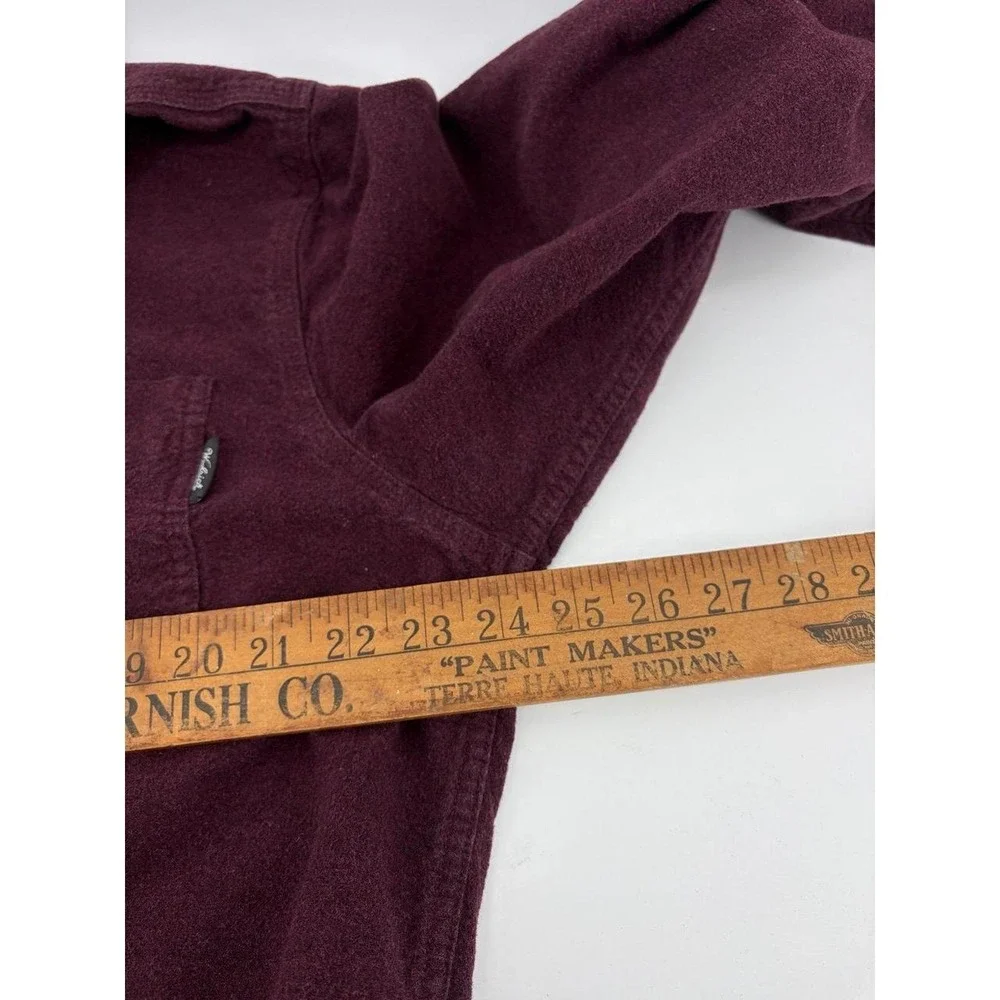 Woolrich Shirt Burgundy Chamois Flannel Long Sleeve Button Up Outdoor, Men L
